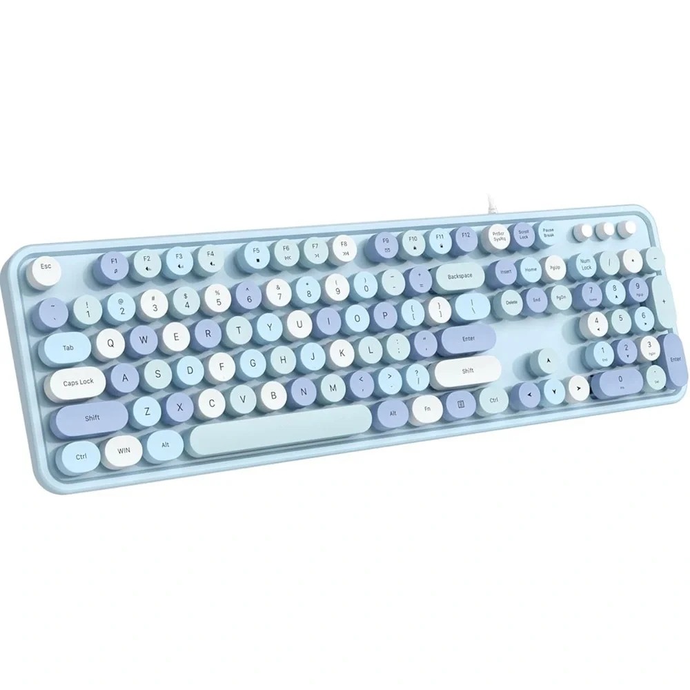 Computer Keyboard Wired USB Plug Retro Typewriter Keyboard Full Size new